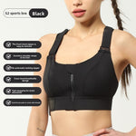 Front-zip sports bra styled with workout leggings