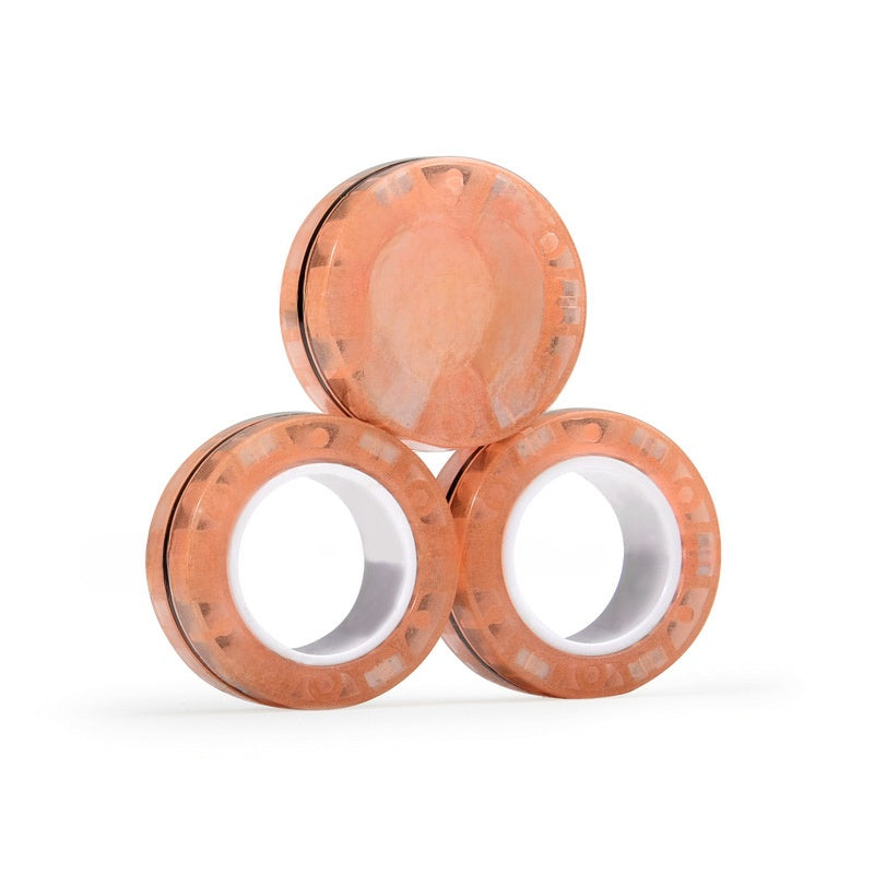 Magnetic fidget rings on a school commute lifestyle shot
