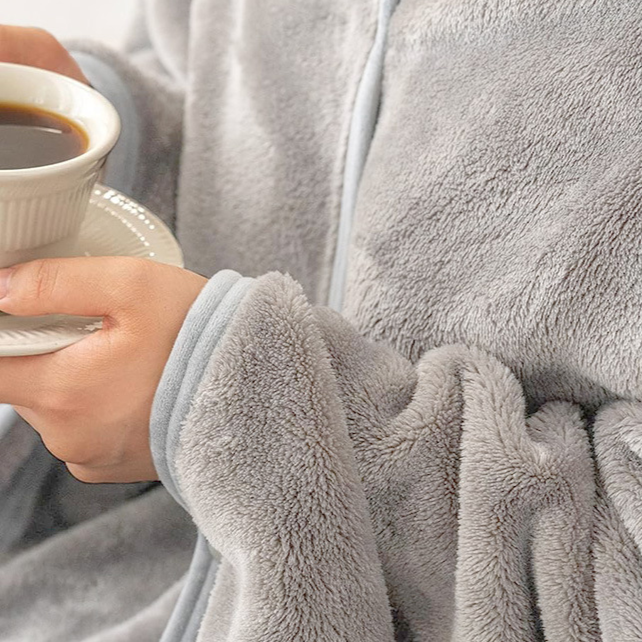 Flannel blanket shawl
