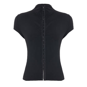 Slim Fit Button Front Sport Top