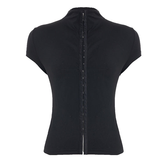 Slim Fit Button Front Sport Top