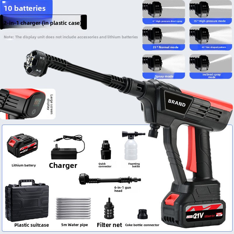 Wide fan spray pattern from the adjustable pressure washer nozzle