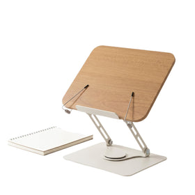 Rotating Adjustable Book Stand with Wood Grain or Acrylic Board