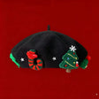 Christmas bow beret black