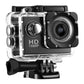 Action camera in its clear screw down case with the tripod mount attached