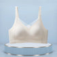 Nude black seamless wireless thin strap bra with back clasp front view