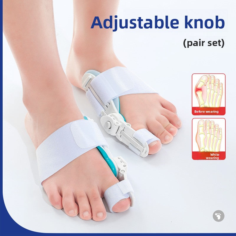 Feature close up of the bunion splint pivot, dial and support plate