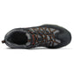 Low top lace up hiking shoe with a breathable mesh upper shown at an angle
