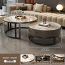 Black Frame, Gray Cabinet, Veined White Stone Tops