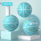 Light blue cartoon panda rubber basketball for beginners on a pastel display