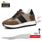Brown cow suede height increasing sneaker with a 5 cm insole and 3 cm sole diagram