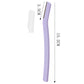 Lilac purple eyebrow razor with its clear cap, labelled 15.2 cm overall and 3.5 cm head, option Purple