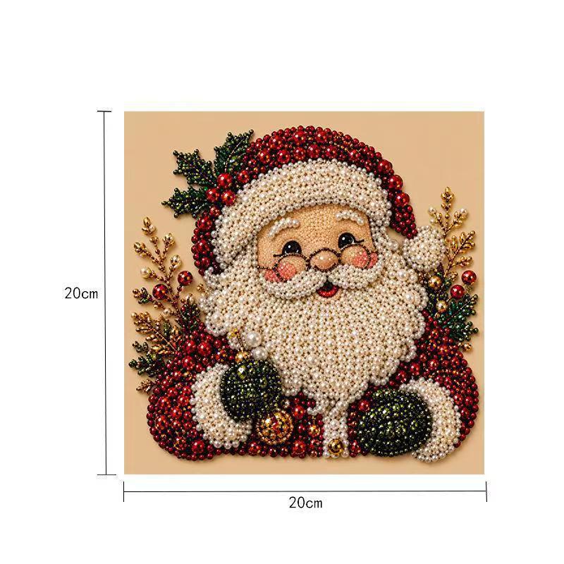 Santa Claus diamond painting with 20 cm by 20 cm size markings on a white background