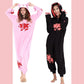 Black and white fleece onesie pajamas