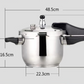 Alternate view of the stainless steel stovetop pressure cooker and locking lid