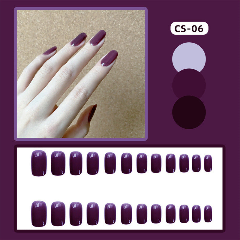CS01-40 Wearing Nail Art Finished Nail Pieces Long Frosted Nail Pieces | close detail finishing touch