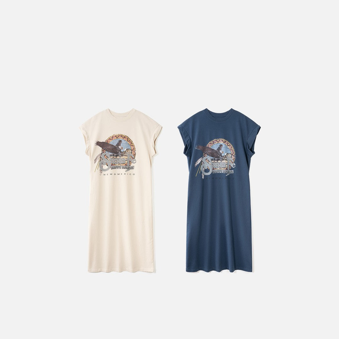 Casual Cotton Animal Print Dress