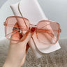 Transparent pink frame gradient powder