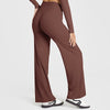 High Waist Loose Yoga Pants - Strong coffee brown