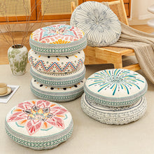 Round Bohemian Print Floor Seat Cushion with Non Slip Base