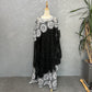 Crewneck and medallion lace yoke of the boubou robe