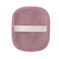 Soft plush reusable makeup remover pad with a satin back strap, single color option