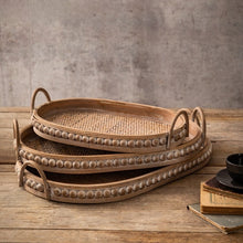 Retro Rattan Tray Japanese Style Solid Wood Fruit Platter