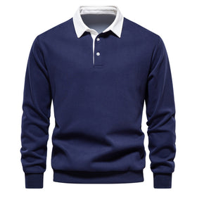Long Sleeve Polo Collar Pullover