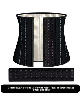 Boned Sweat Waist Trainer with Hooks