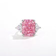 Yj2273001 pink stone cube sugar, copper alloy