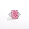 Yj2273001 pink stone cube sugar, copper alloy