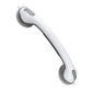 White and grey ABS grab bar with two round locking suction cups at each end