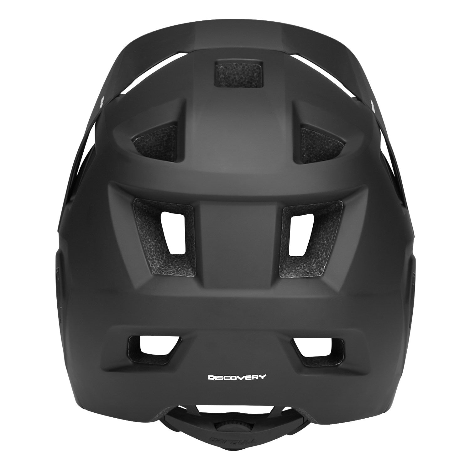 Chin bar removed showing helmet in half shell climbing mode