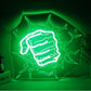 LED neon wall light sign, mounted on a bar wall