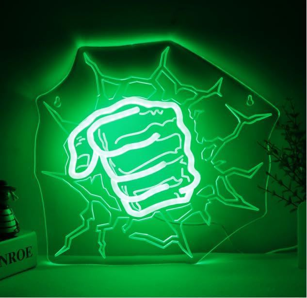 LED neon wall light sign, mounted on a bar wall