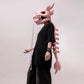 Soft plush dinosaur skull hood and segmented spine tail, a funny costume headpiece for parties