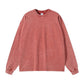 Washed heavyweight oversized long sleeve tee in brown hanging from the front