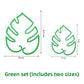 Green monstera leaf plant clips, large 13.5 by 10 cm and small 8 by 6.7 cm, option Green