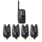 Receiver above four numbered bite alarms with coloured lights