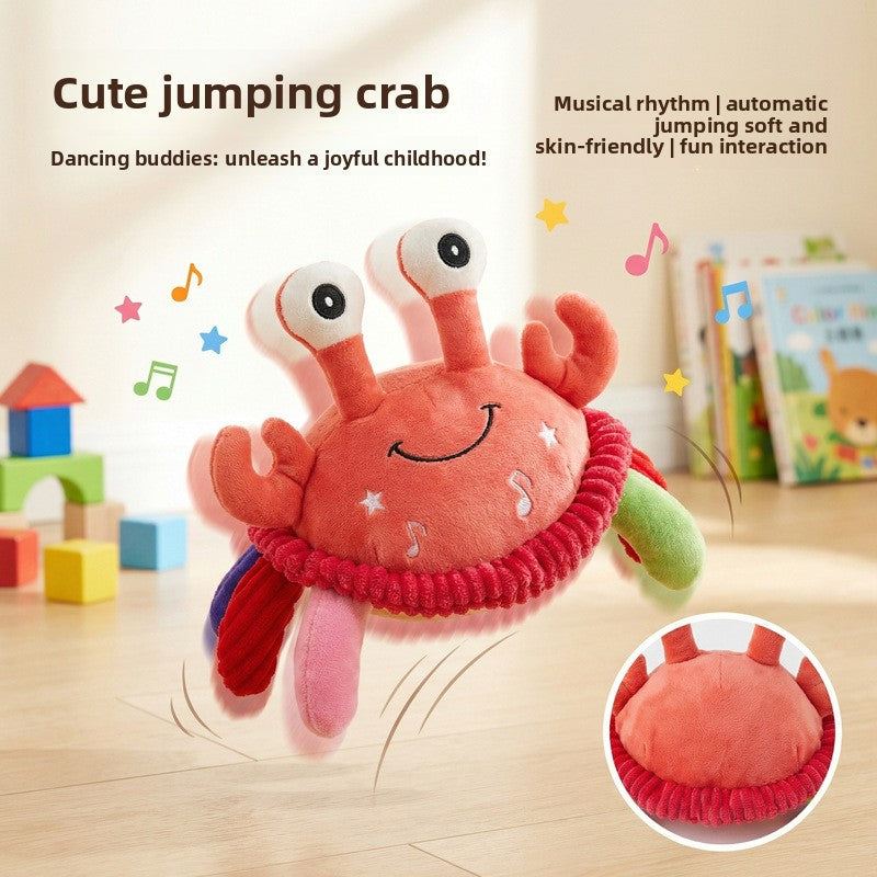 Electronic jumping pig plush toy shown from the front