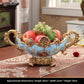 Vintage resin home decor with cream pearl shell inlay panels and molded gold tone European detailing