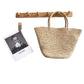 Handwoven Natural Straw Summer Handbag | lifestyle in use scene