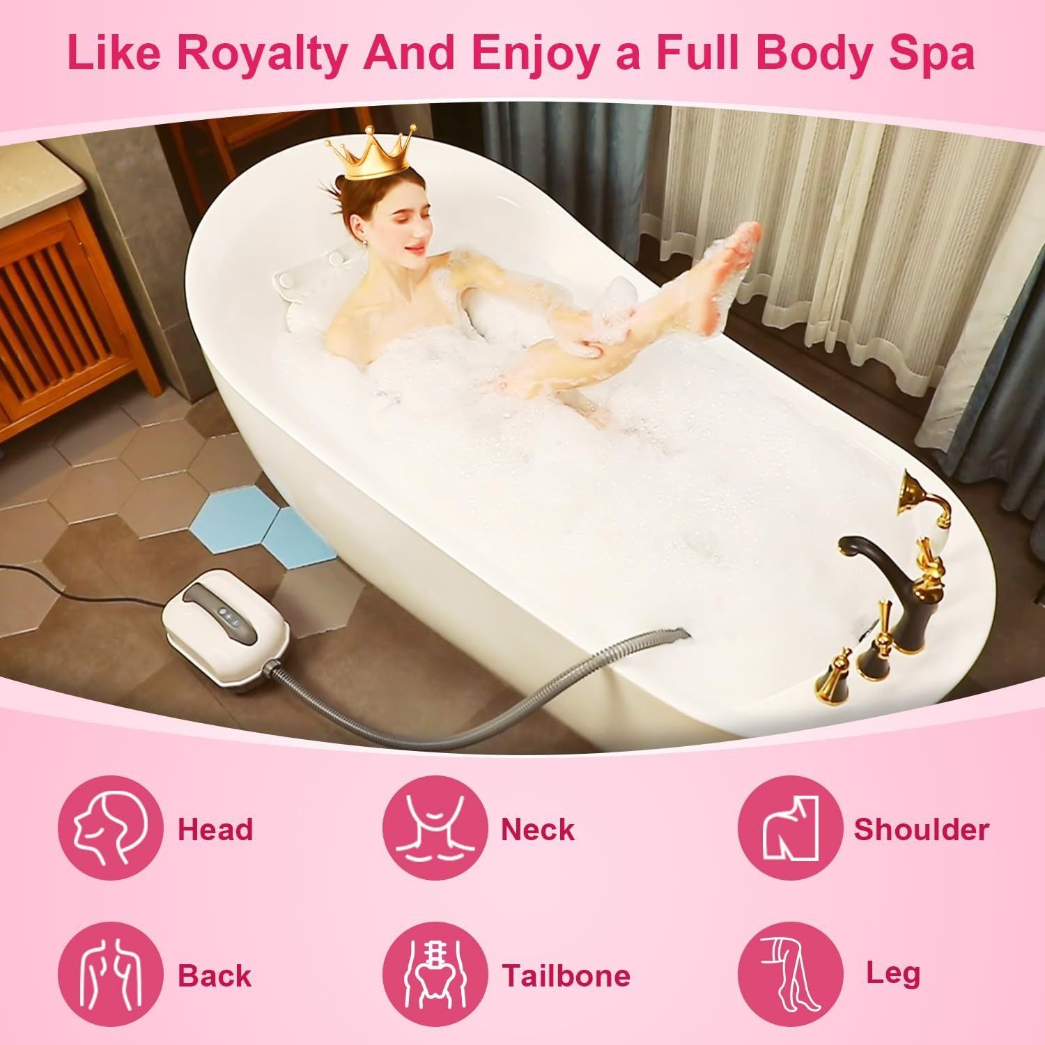 Bubble Bath Massage Mat | remote control feature view