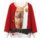 All over printed funny crewneck sweatshirt shown flat, loose fit in soft polyester