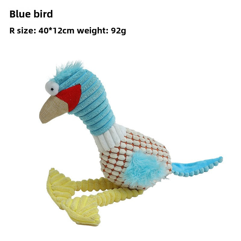 Textured plush pet toy with a built in squeaker, shown on a white studio background