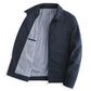 Navy cotton zip jacket with a turn-down collar and blue gingham lining, size 175 L option photo