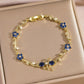 Zircon Gold Plated Leaf Design