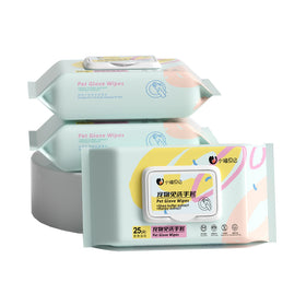 Disposable No Rinse Pet Cleaning Wipes and Glove Mitts