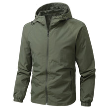 Mens Lightweight Water-Repellent Hooded Jacket