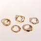 Five-Piece Geometric Stackable Rings Set